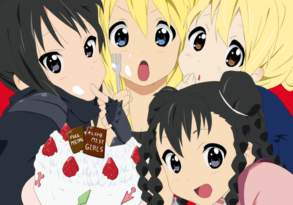 fullmetal_alchemist, k-on!, lan_fan, may_chang, minoru_(nishi), parody, riza_hawkeye, winry_rockbell