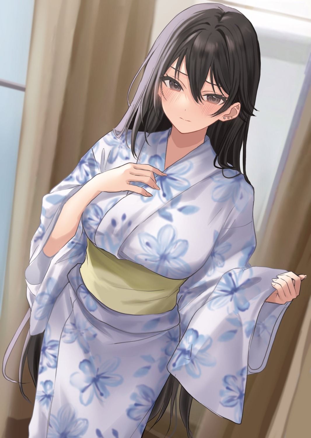 hamu, shimizu_kei, tonari_no_seki_no_yankee_shimizu-san_ga_kami_wo_kuroku_sometekita, yukata