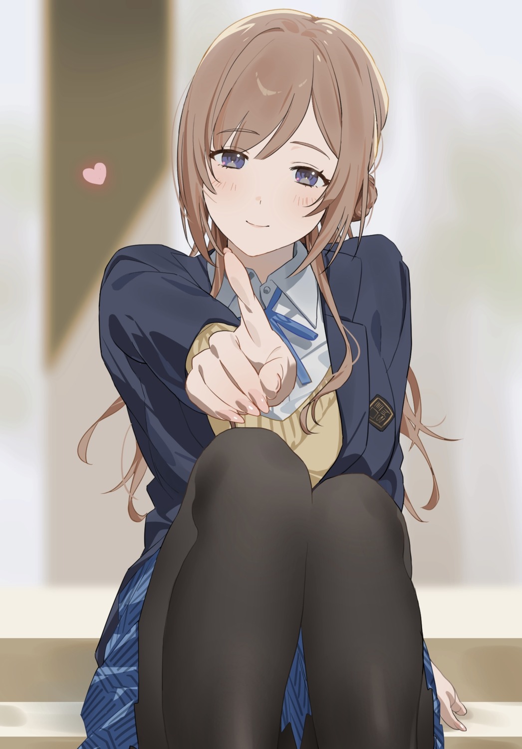 gakuen_idolm@ster, higuchi_mahiro, himesaki_rinami, pantyhose, seifuku, skirt_lift, sweater, the_idolm@ster
