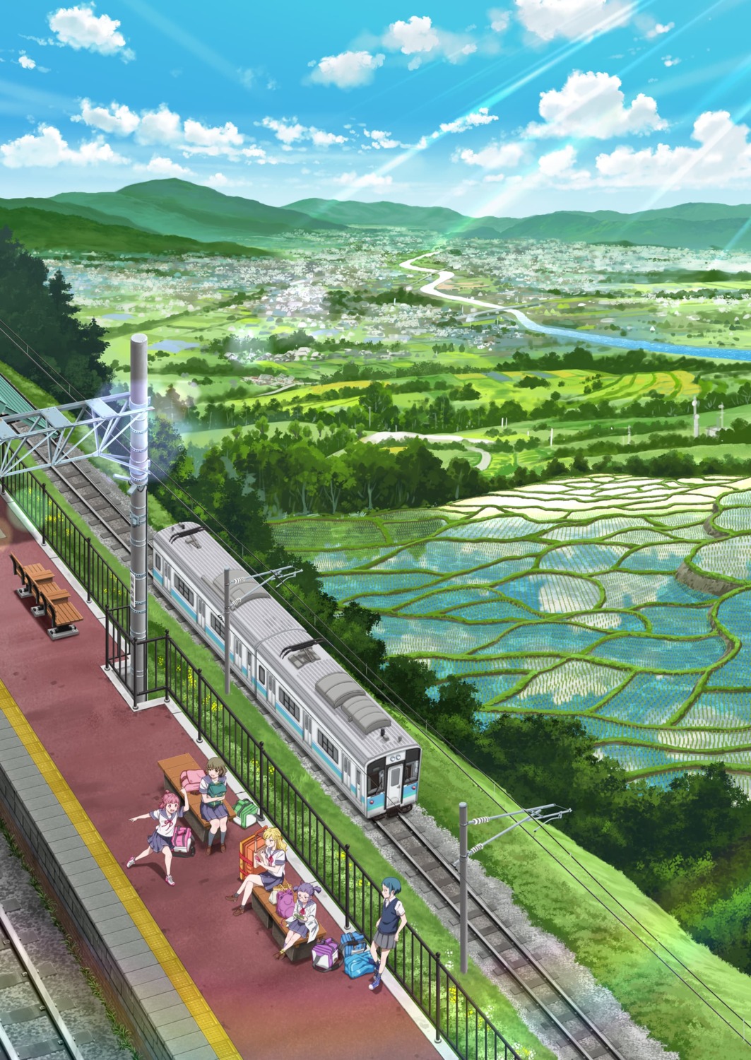 godai_rina, ichinose_sayuri, landscape, megane, mitaka_nozomi, nikaidou_nanase, otonashi_mai, seifuku, skirt_lift, sweater, tagme, turkey!