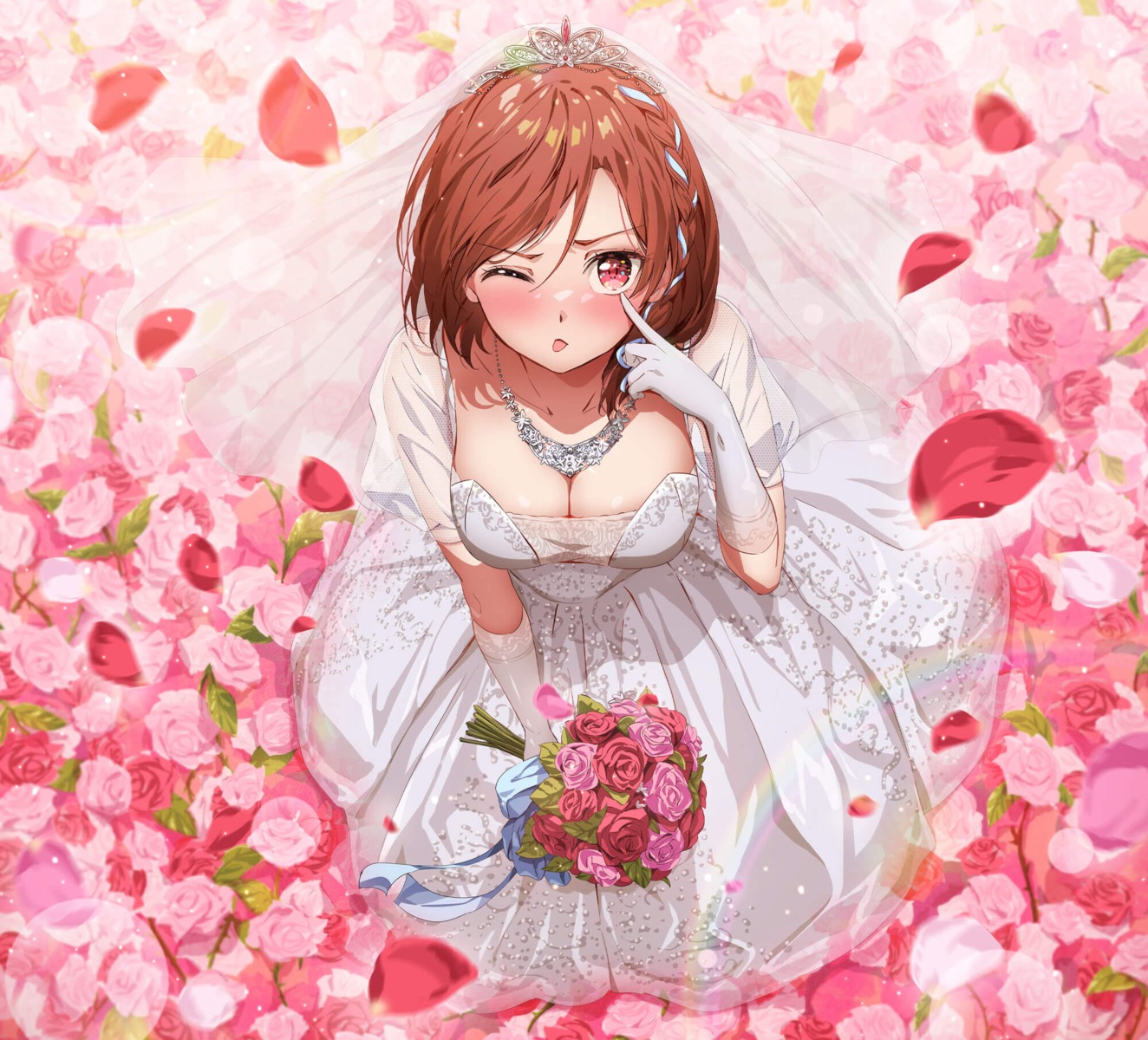 class_no_daikirai_na_joshi_to_kekkon_suru_koto_ni_natta., dress, narumi_nanami, no_bra, sakuramori_akane, see_through, wedding_dress