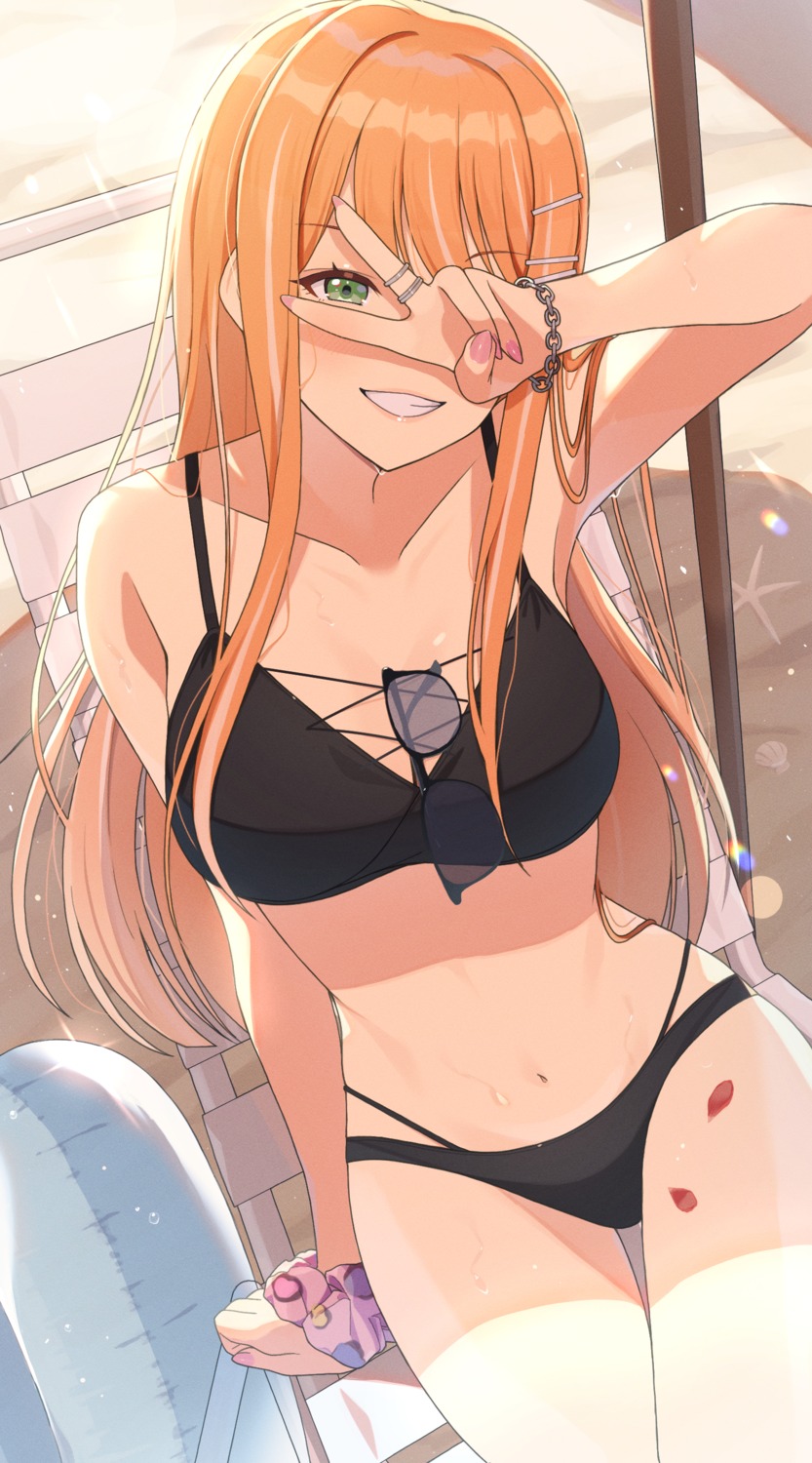 bikini, gakuen_idolm@ster, juu_10, megane, shiun_sumika, swimsuits, the_idolm@ster, wet