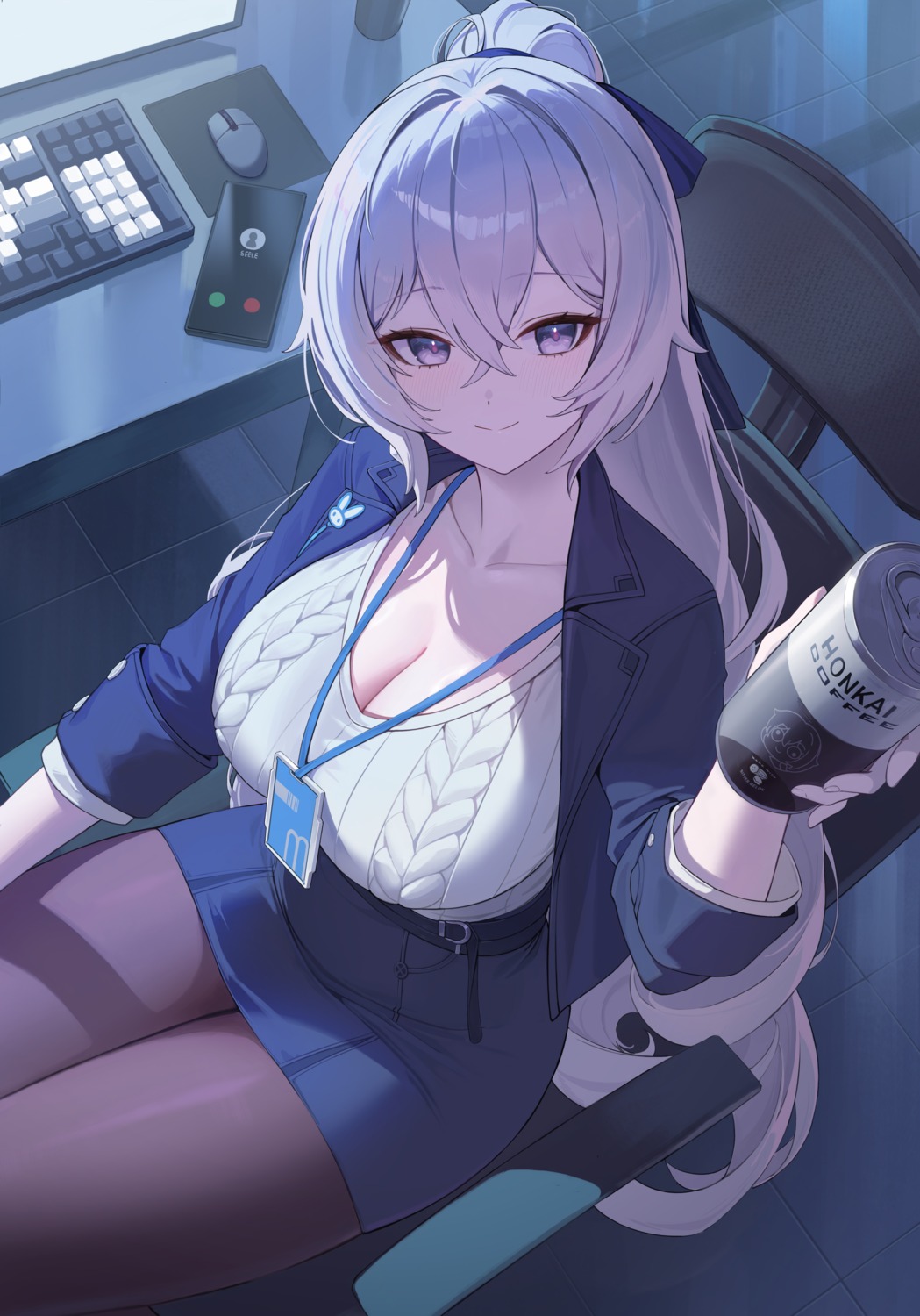 benghuai_xueyuan, bronya_zaychik, cleavage, dkxlek, honkai_impact, pantyhose, sweater