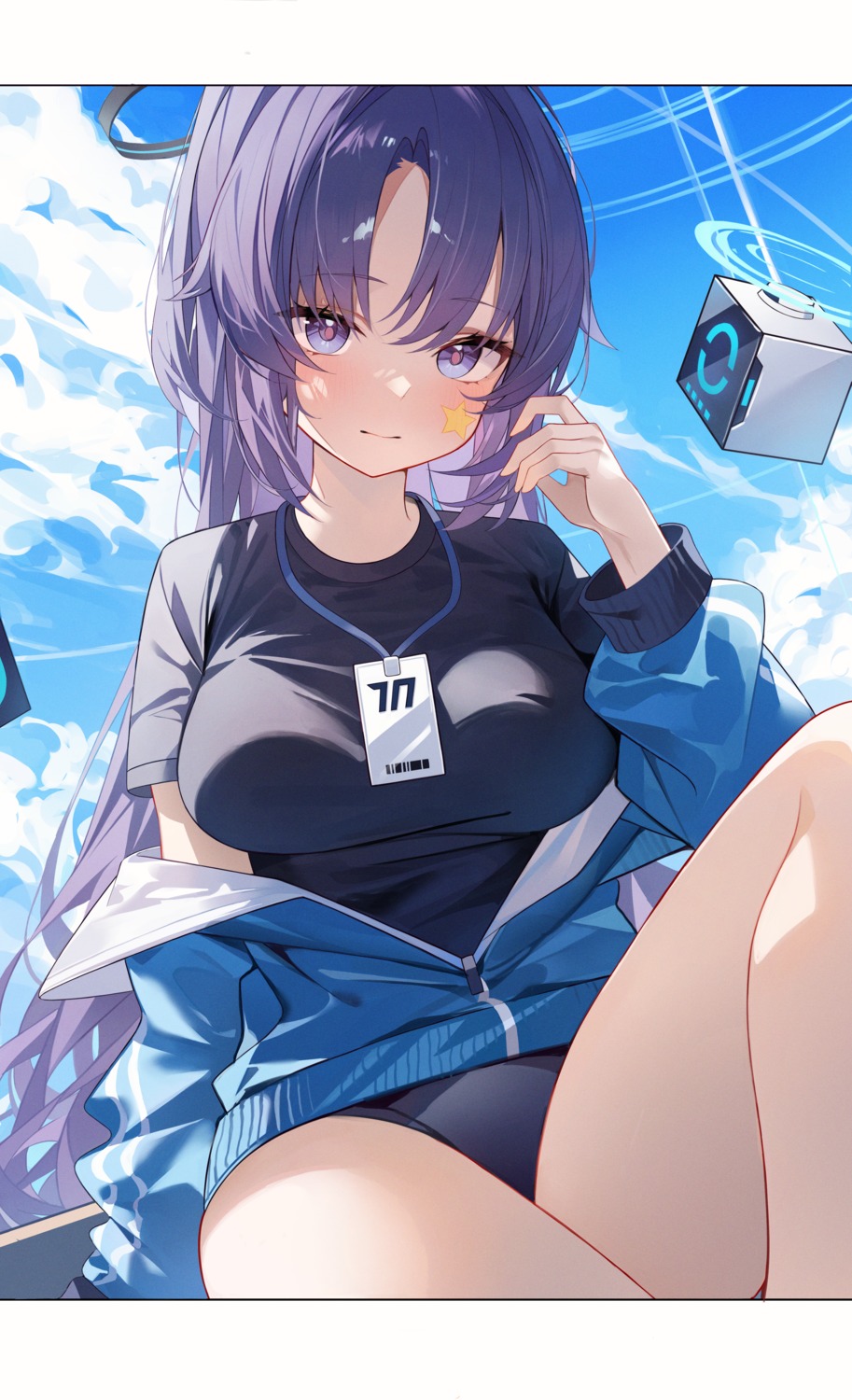 blue_archive, buruma, gym_uniform, halo, hayase_yuuka, loyo, tattoo