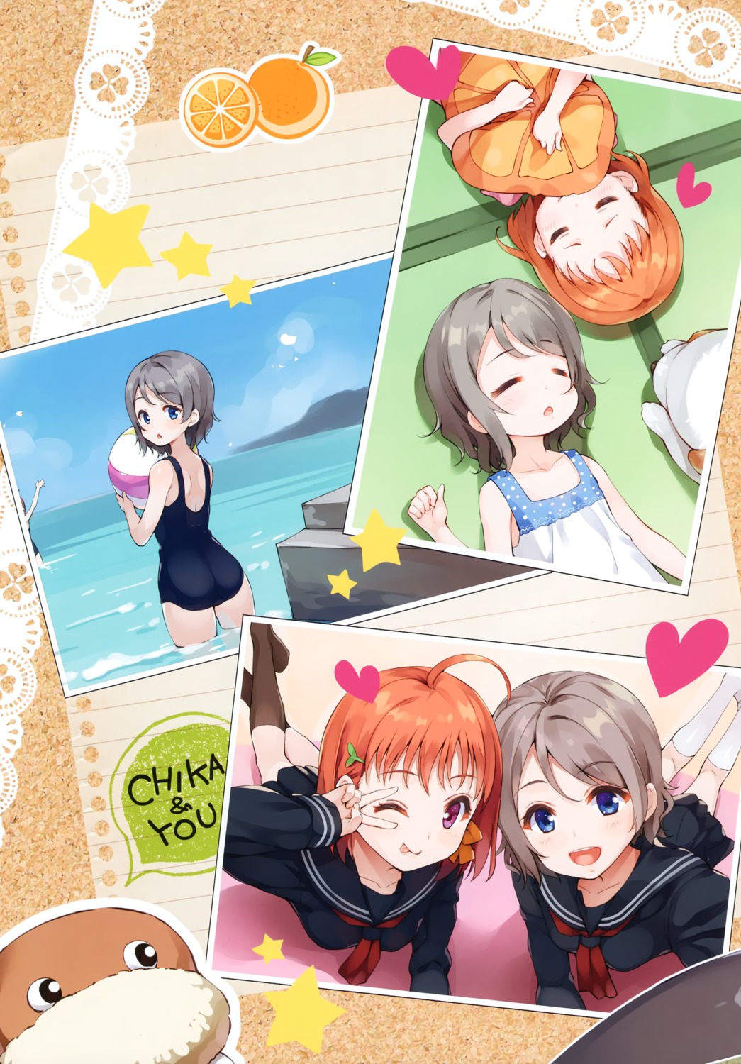 ass, dress, love_live!_(series), love_live!_sunshine!!, seifuku, selfie, senji, summer_dress