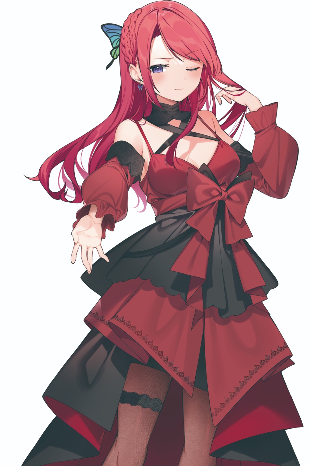 dress, eve_ignite, garter, mishima_kurone, pantyhose, rokudenashi_majutsu_koushi_to_akashic_record