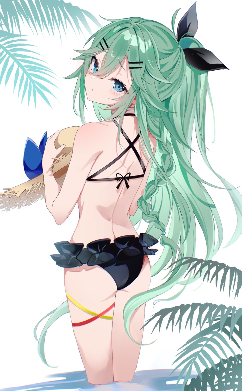 ass, bikini, fathom, garter, kantai_collection, swimsuits, wet, yamakaze_(kancolle)