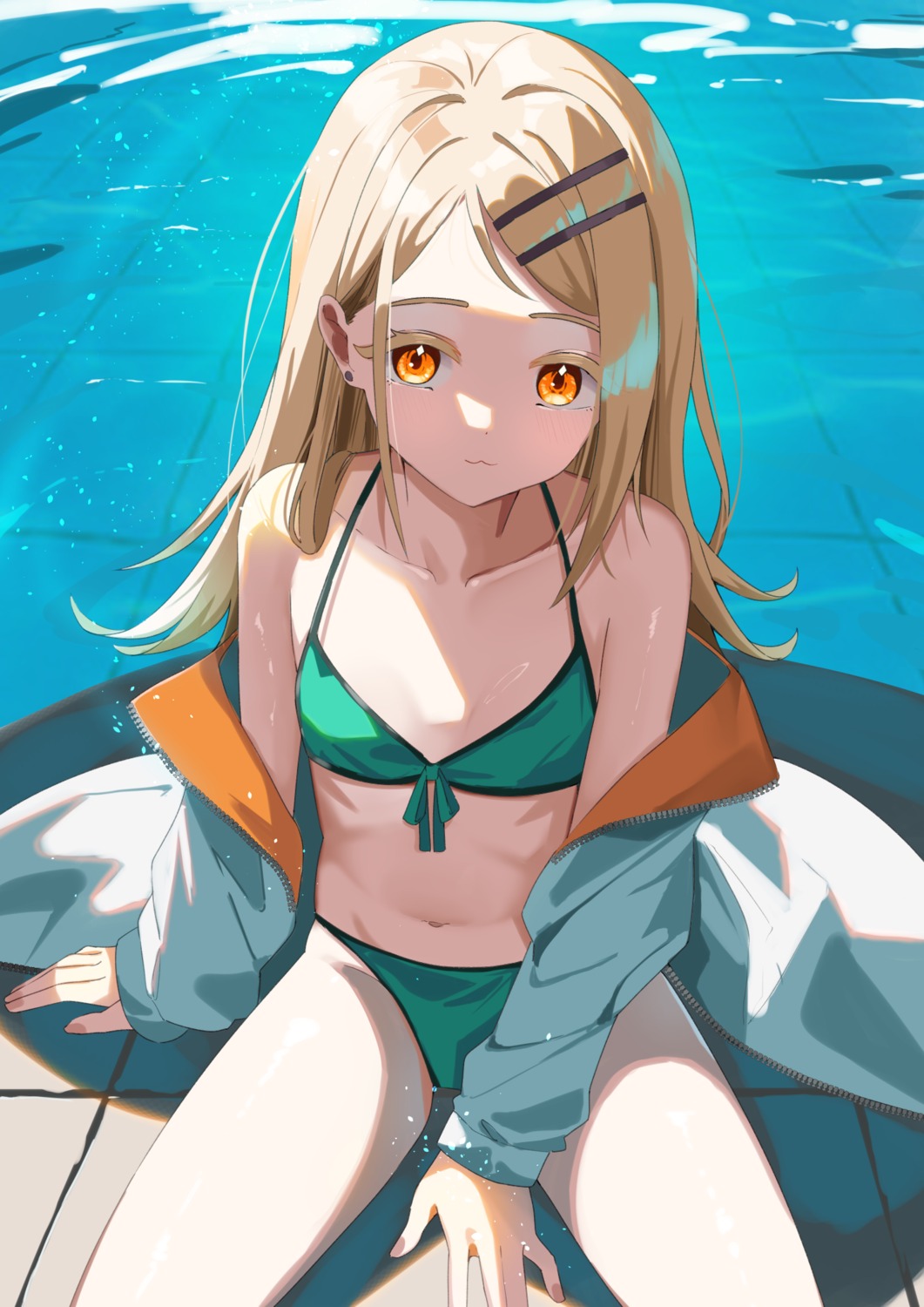 bikini, gakuen_idolm@ster, minertime, open_shirt, shinosawa_hiro, swimsuits, the_idolm@ster