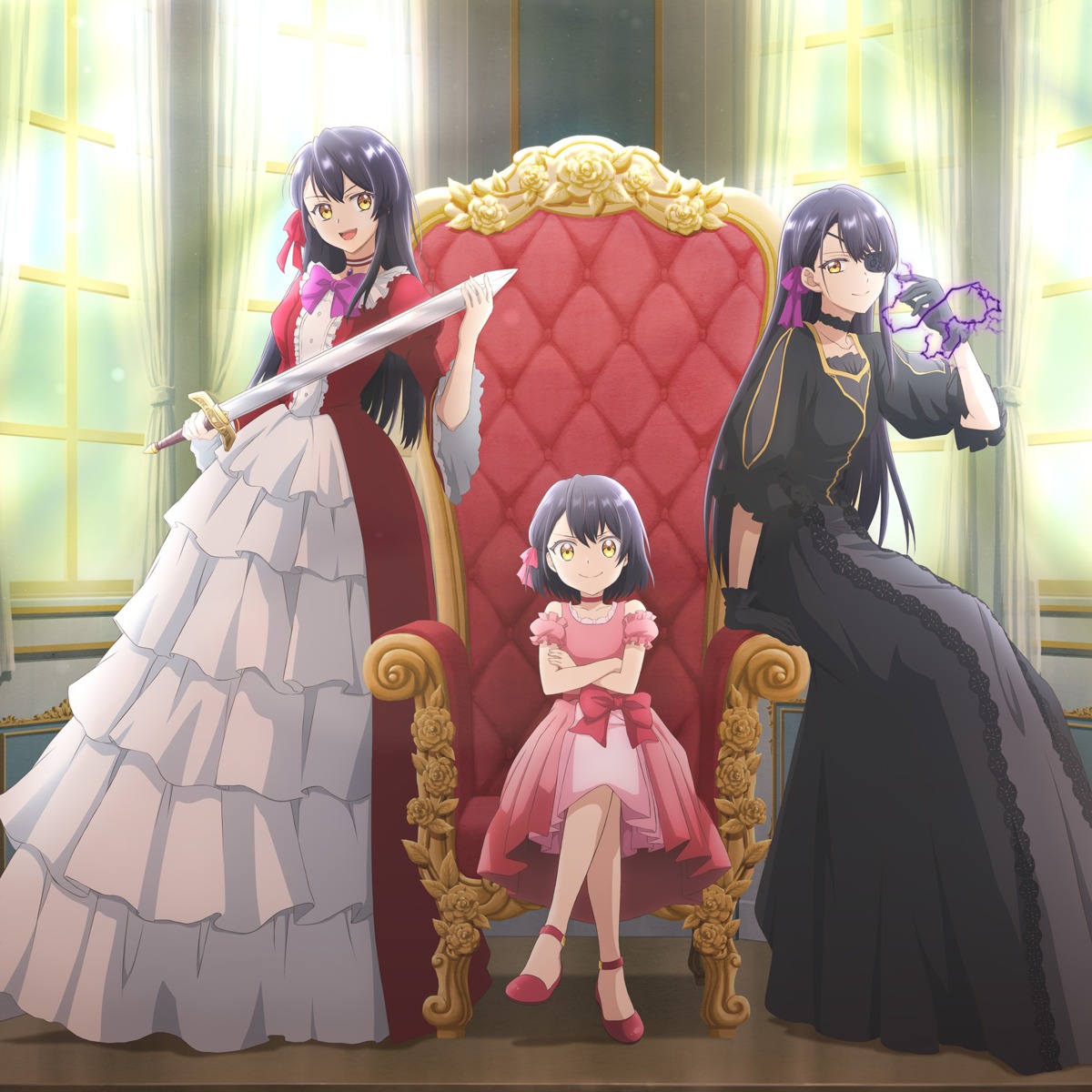 dress, eyepatch, rekishi_ni_nokoru_akujo_ni_naru_zo, sword, tagme, williams_alicia