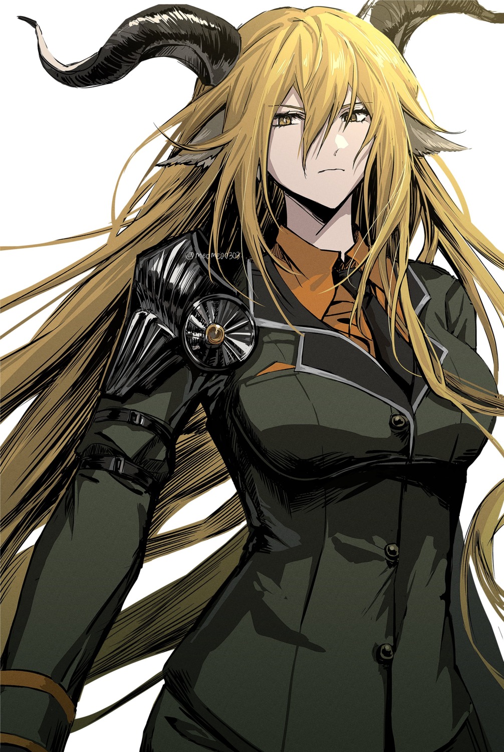 animal_ears, arknights, degenbrecher_(arknights), horns, meomeo0303, uniform