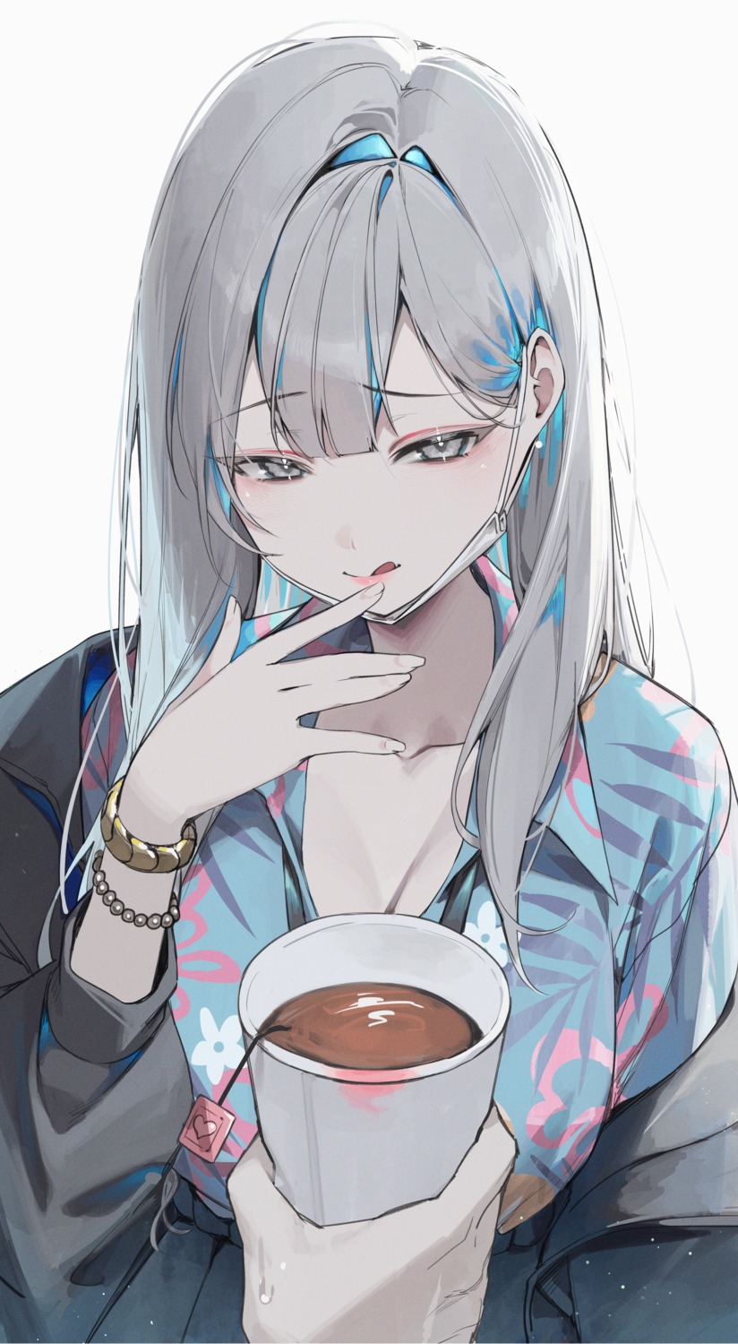 blue_archive, cleavage, g5_(g5_gugu), halo, open_shirt, seifuku, shima_konoka