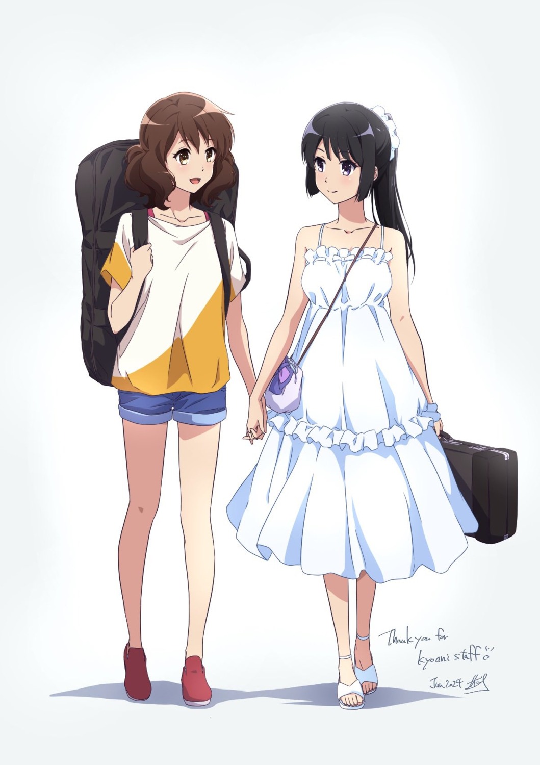dress, hibike!_euphonium, kousaka_reina, nii_manabu, oumae_kumiko, summer_dress, yuri