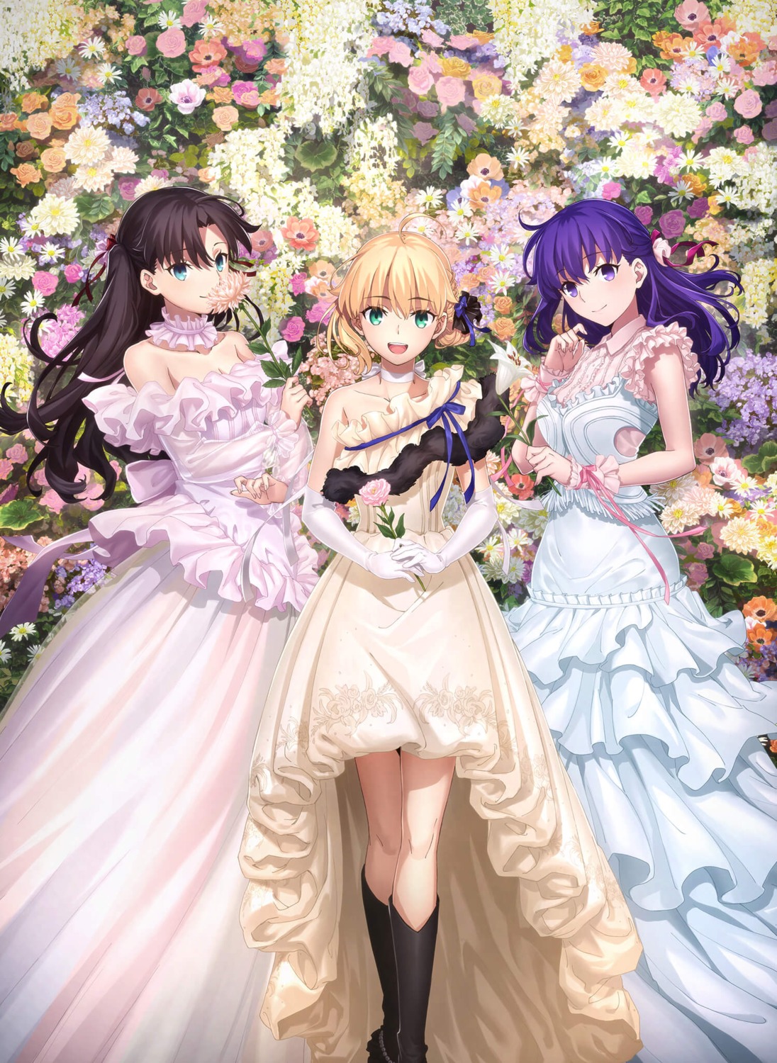 artoria_pendragon_(fate), dress, fate/stay_night, matou_sakura, no_bra, tagme, toosaka_rin