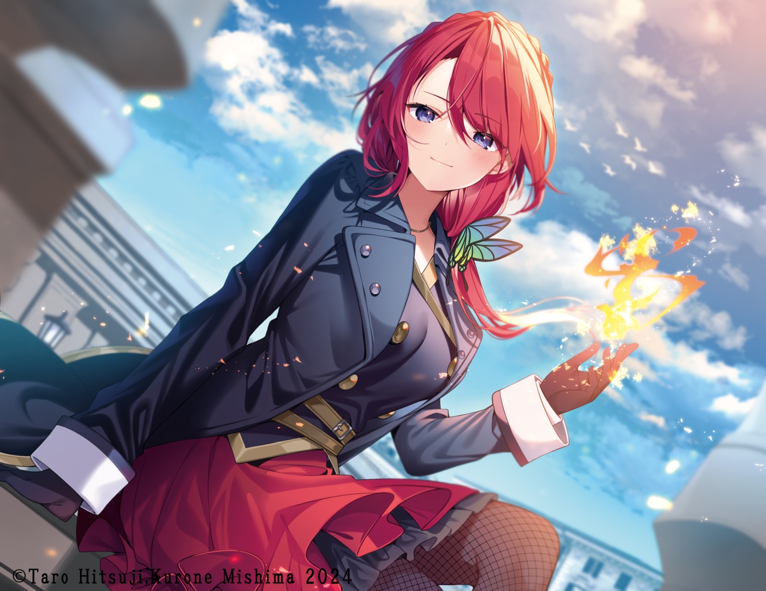 eve_ignite, fishnets, mishima_kurone, rokudenashi_majutsu_koushi_to_akashic_record, skirt_lift