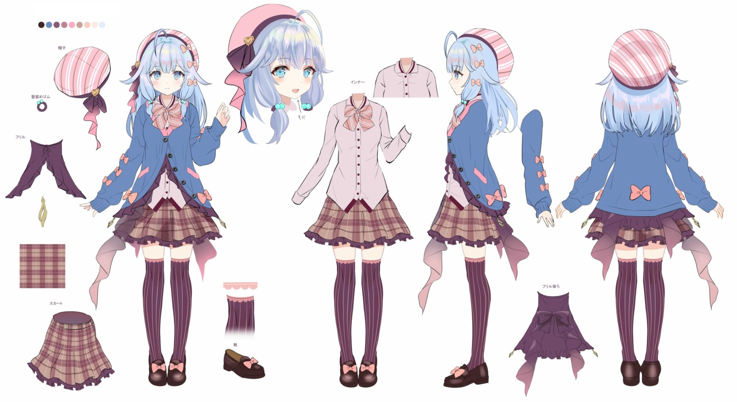 character_design, charlotte_suzu, production_kawaii, seifuku, sweater, thighhighs, torino_akua