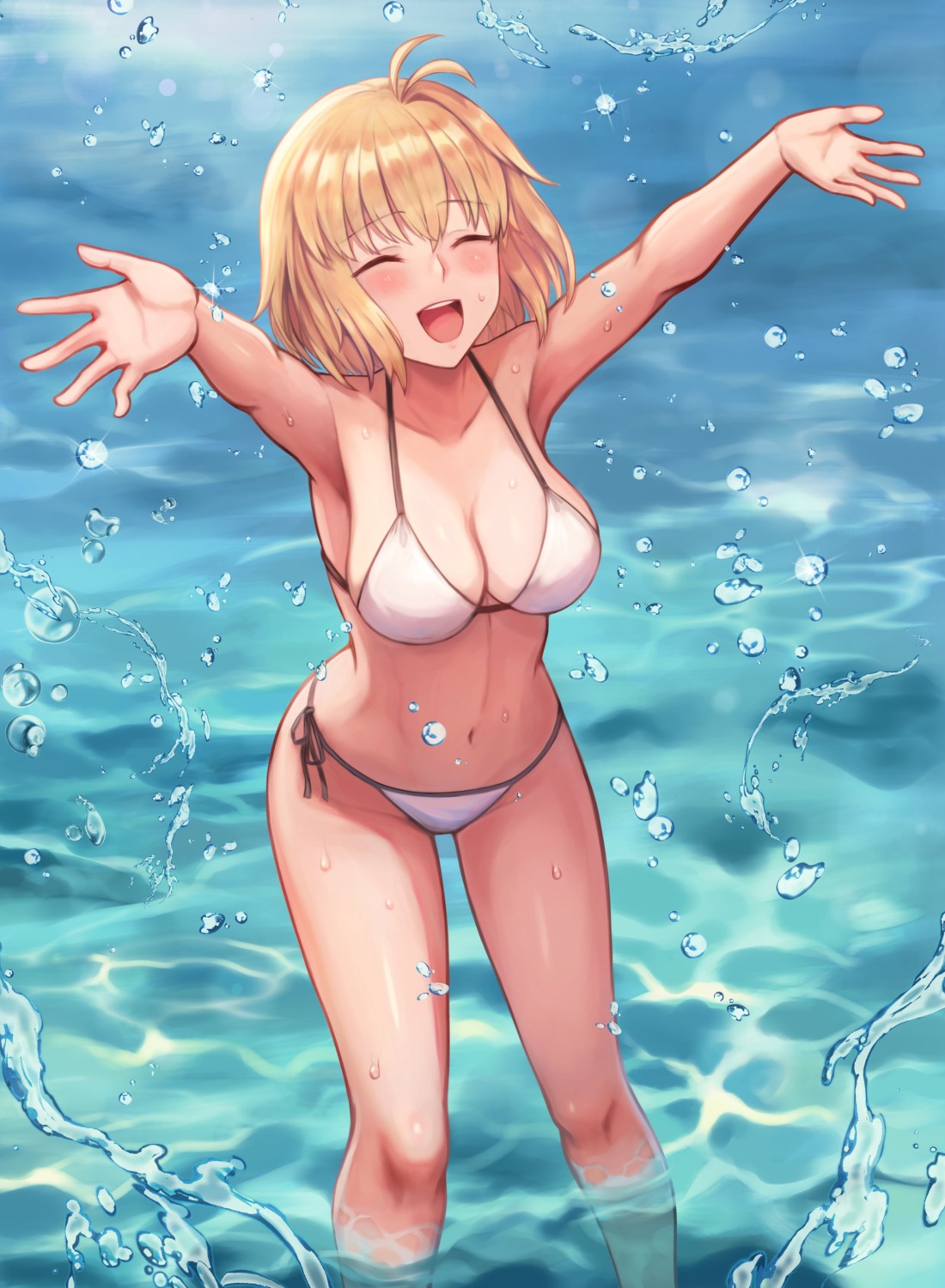 arcueid_brunestud, bikini, sushisnek, swimsuits, tsukihime, wet