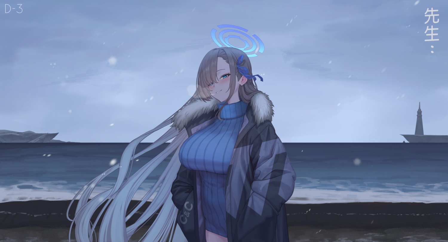 blue_archive, dress, halo, ichinose_asuna, long_long_life, sweater
