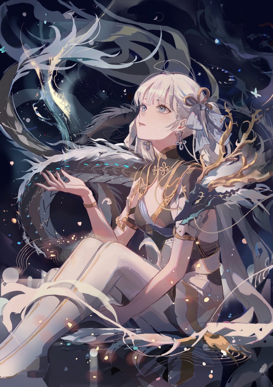 asian_clothes, jinhsi, monster, skirt_lift, wuthering_waves, zerotabi1210