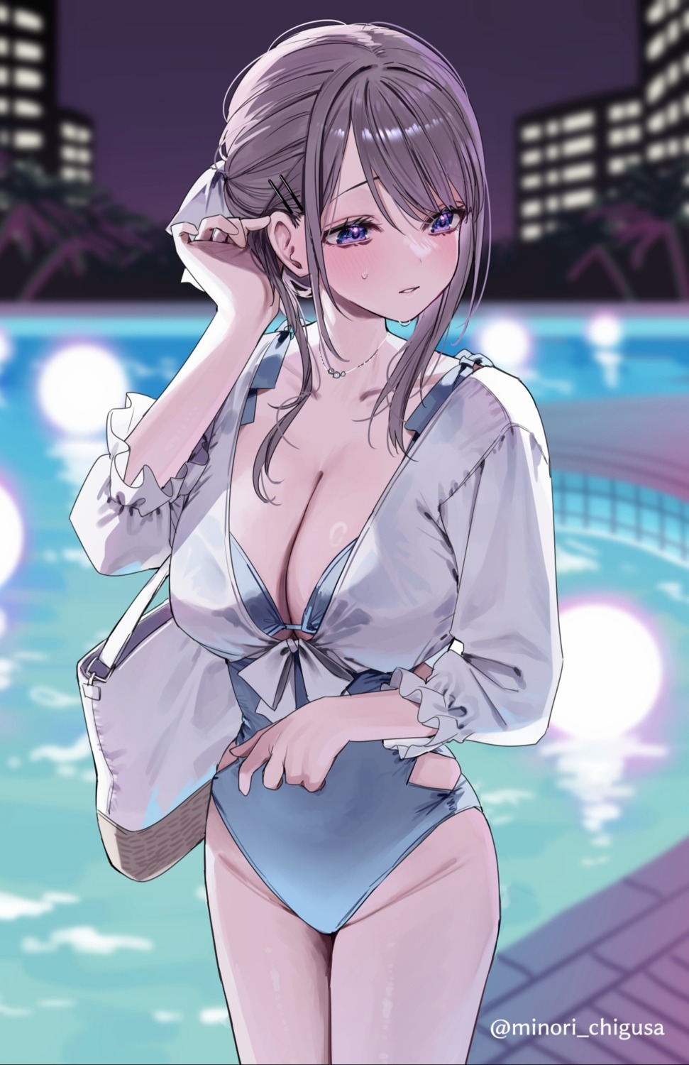 chigusa_minori, saotome_shino_(shino_to_ren), see_through, shino_to_ren, swimsuits