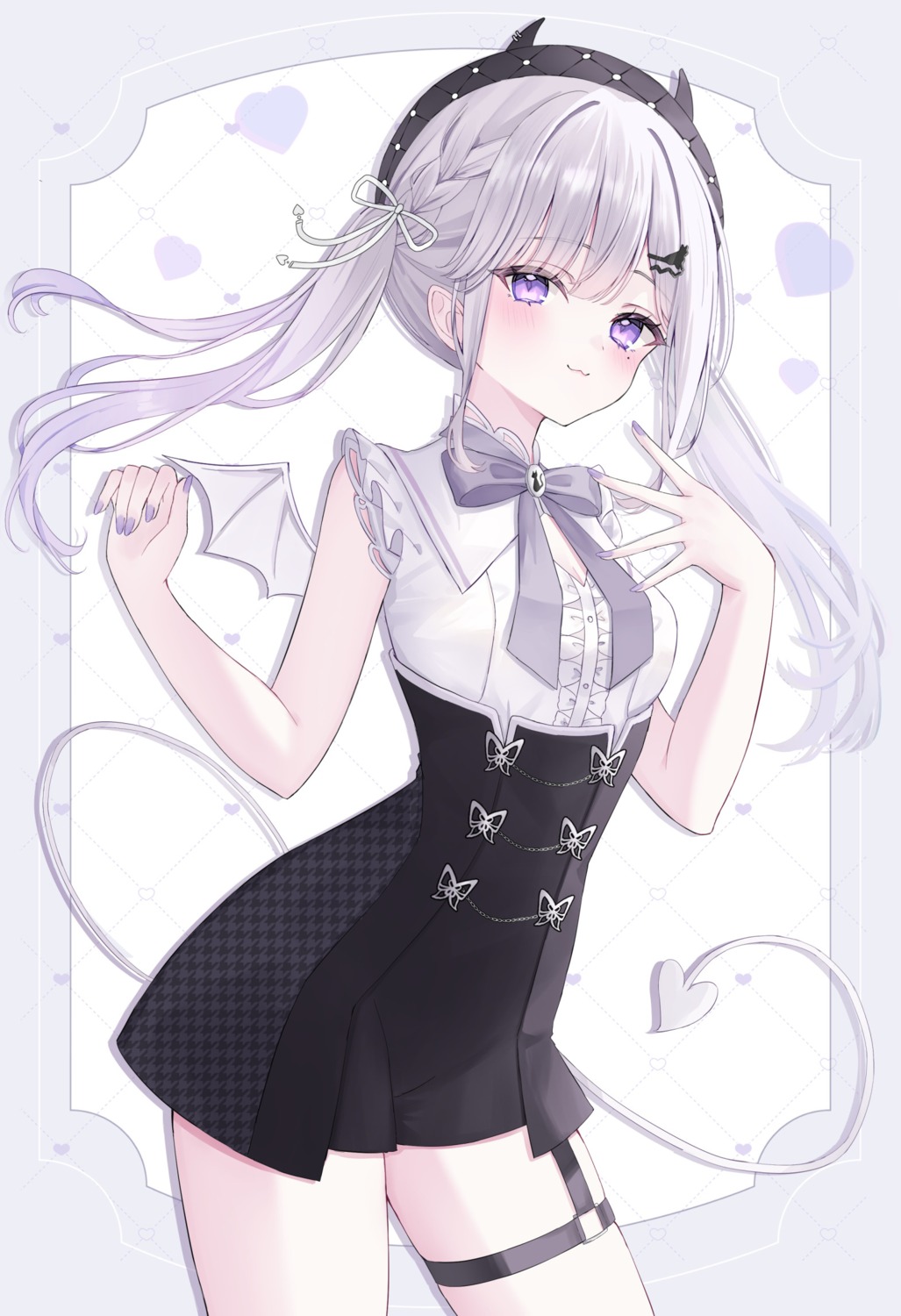 devil, garter, horns, suineco, tail, wings