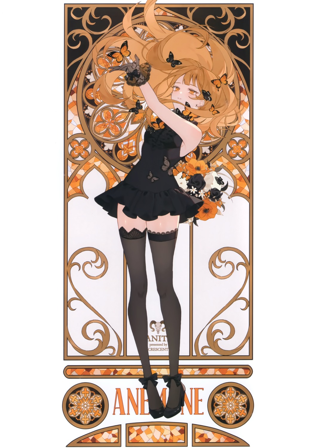 crescent_(satsuki), dress, heels, satsuki_(miicat), thighhighs