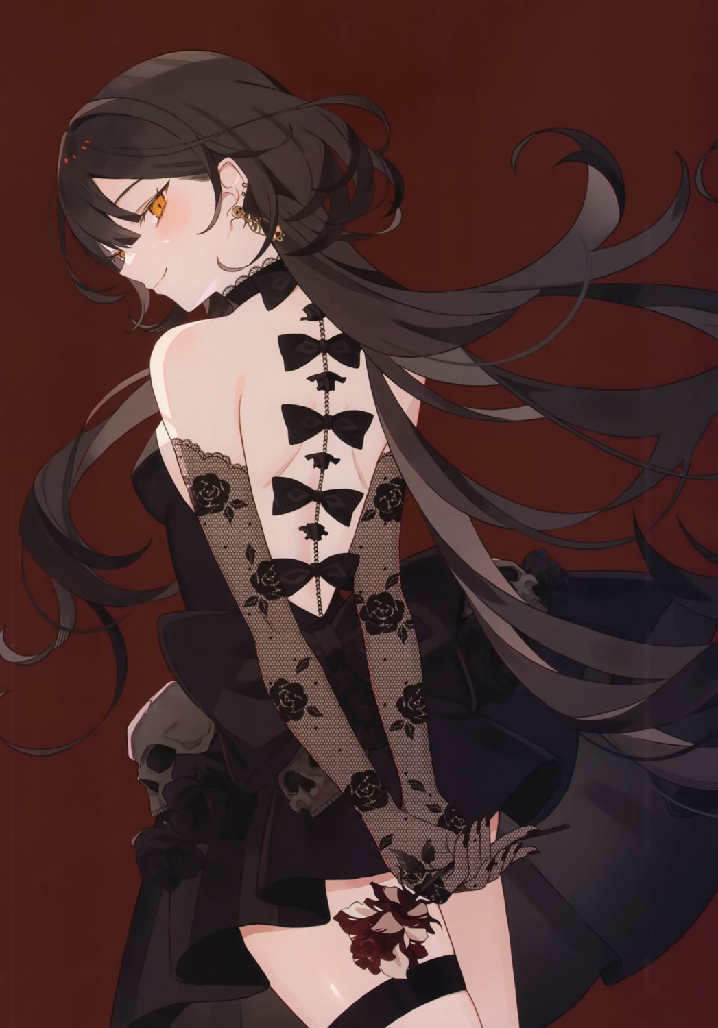 crescent_(satsuki), dress, garter, no_bra, satsuki_(miicat)