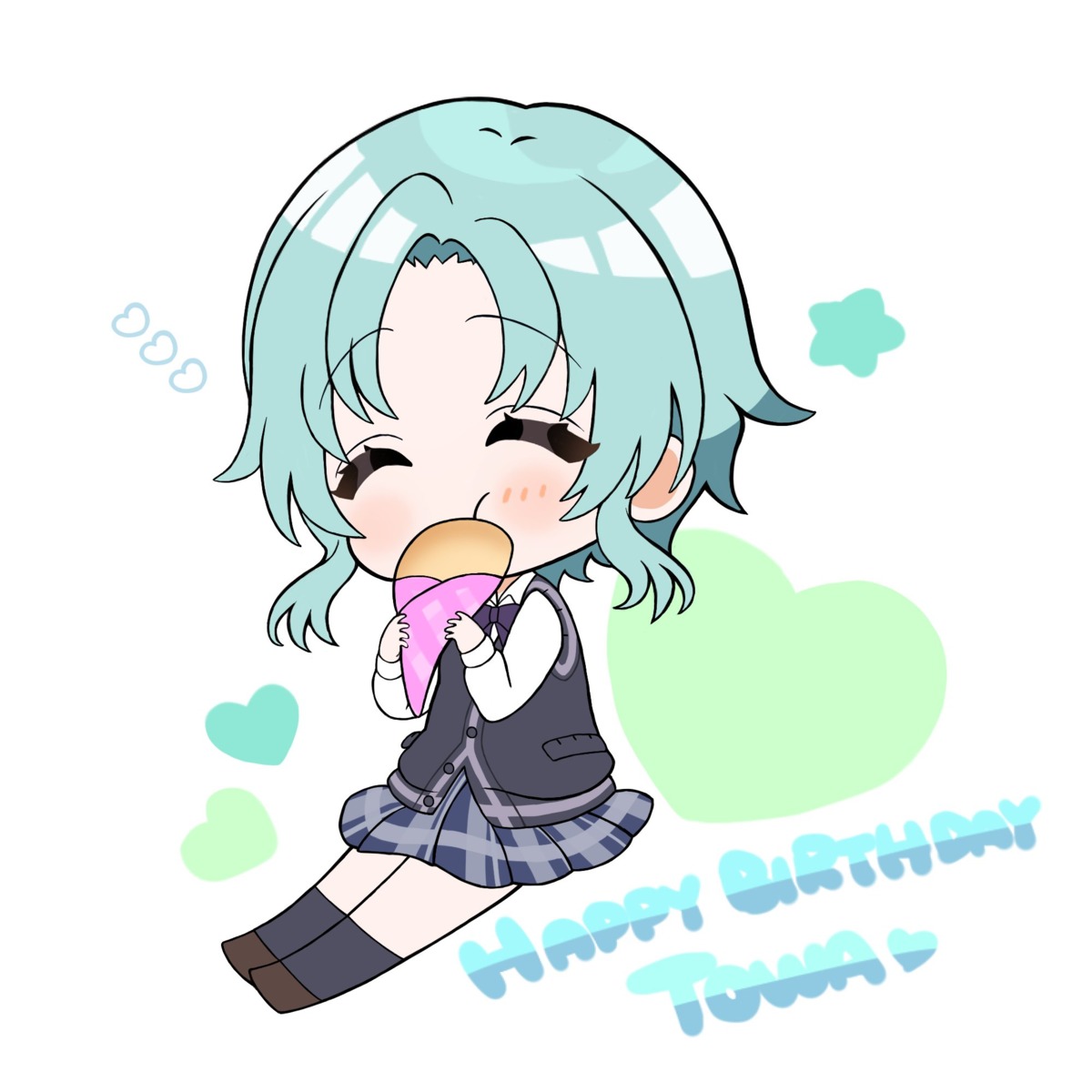 chibi, d4dj, hanamaki_towa, seifuku, sweater, tagme