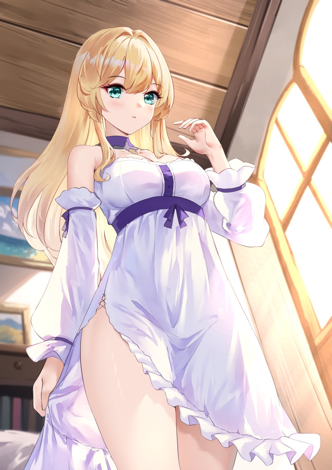 chahei, dress, no_bra