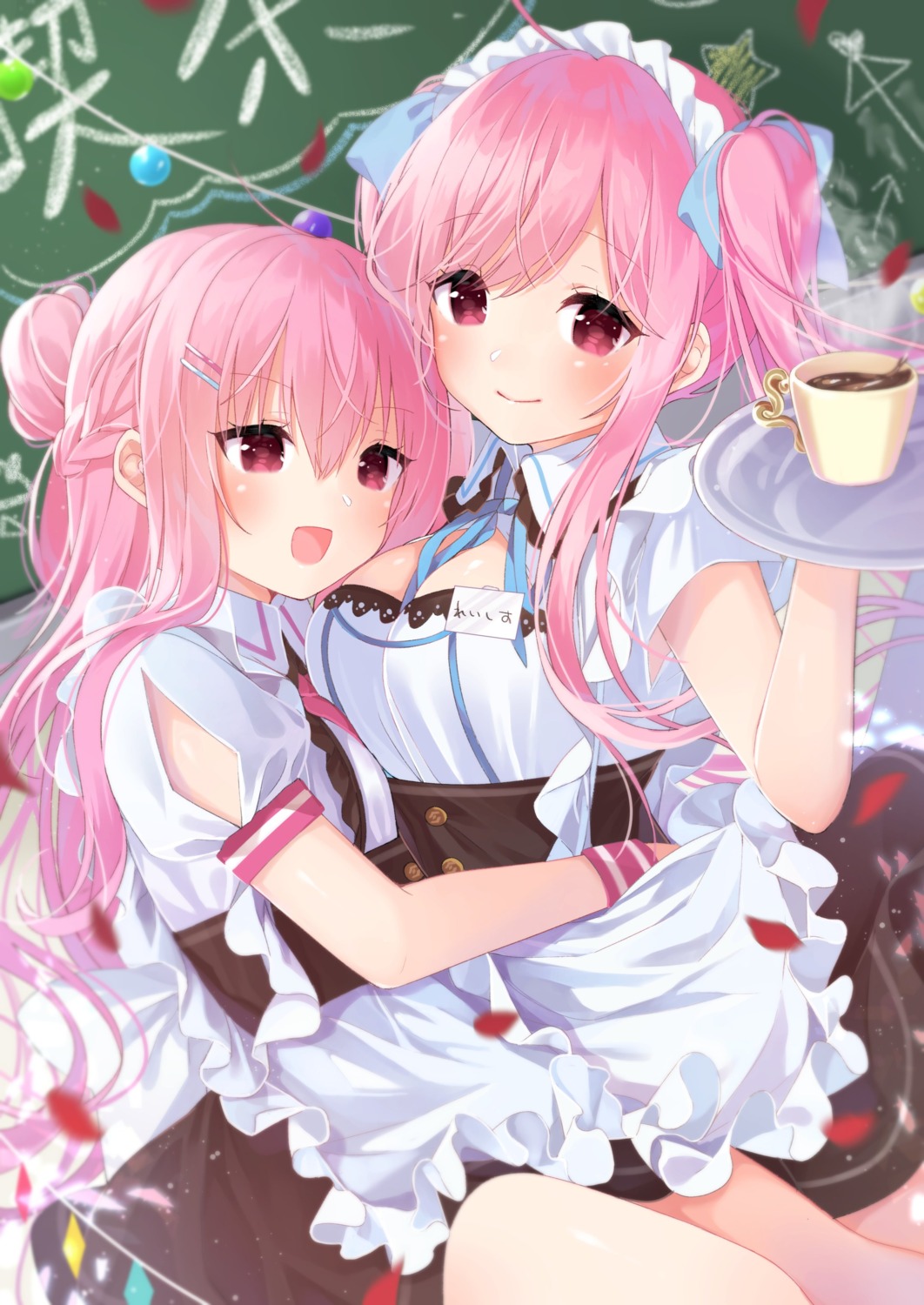 grace_(sound_voltex), maid, rasis, samayoi, sound_voltex, waitress