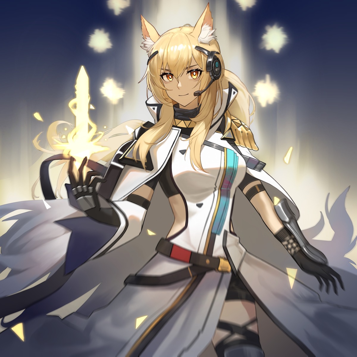 2sankta, animal_ears, arknights, armor, nearl_(arknights), thighhighs