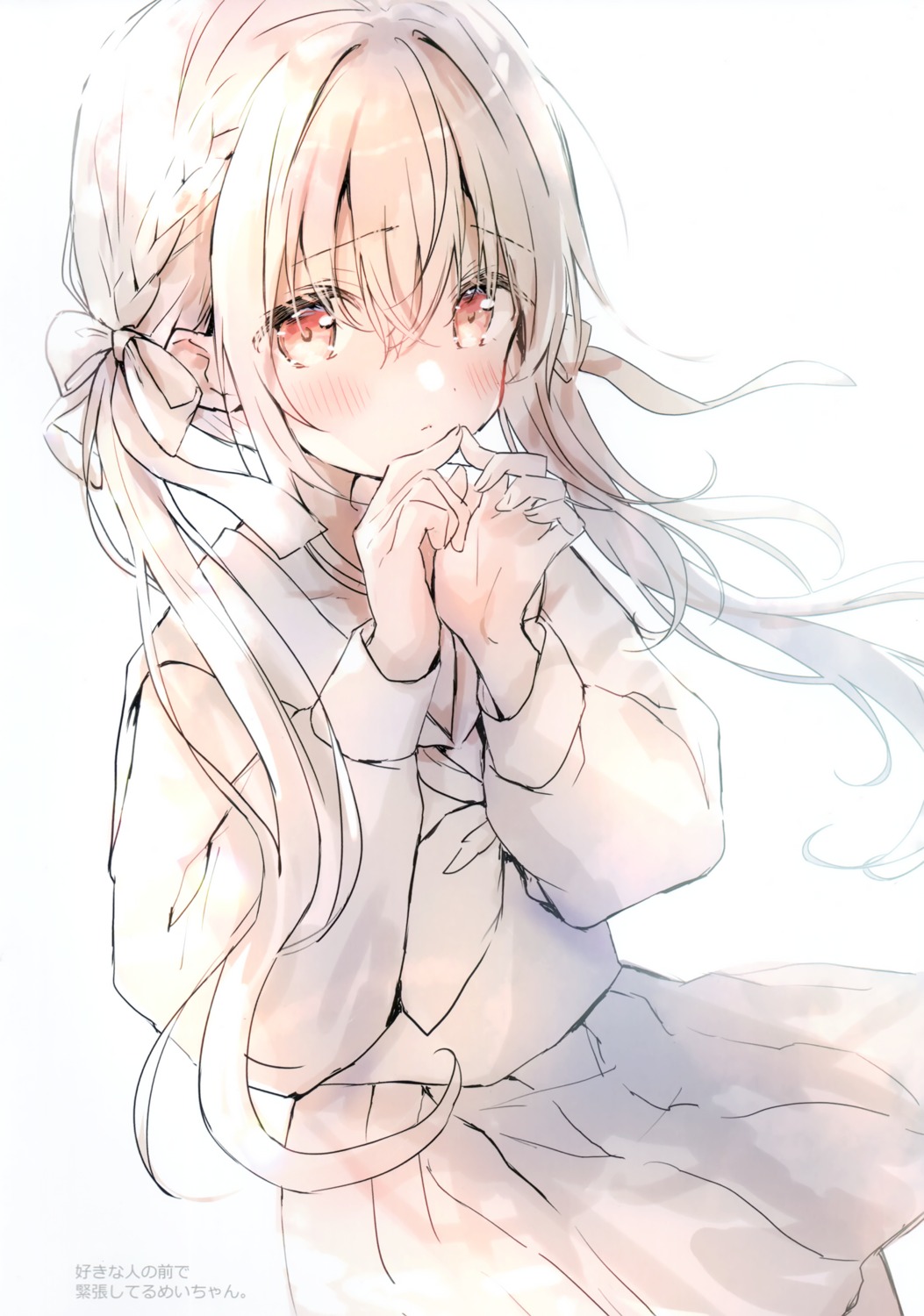 ame_usagi, amedama_con, seifuku, shirousa_mei, sketch, skirt_lift