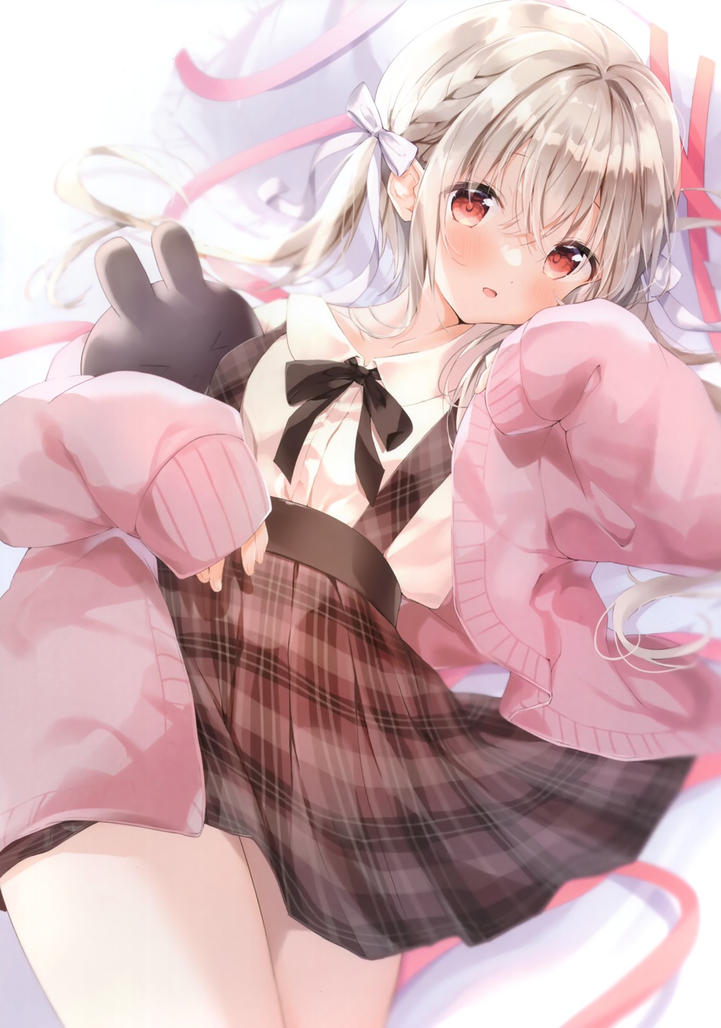 ame_usagi, amedama_con, shirousa_mei, skirt_lift, sweater