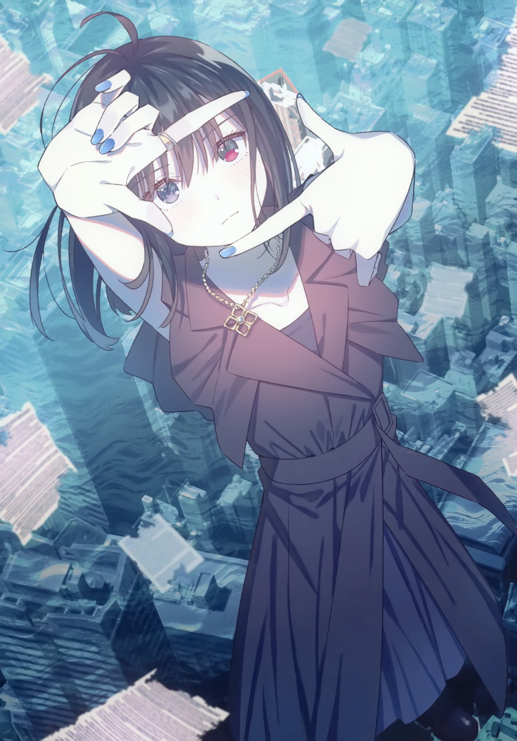 dress, heterochromia, k_case, komizuki