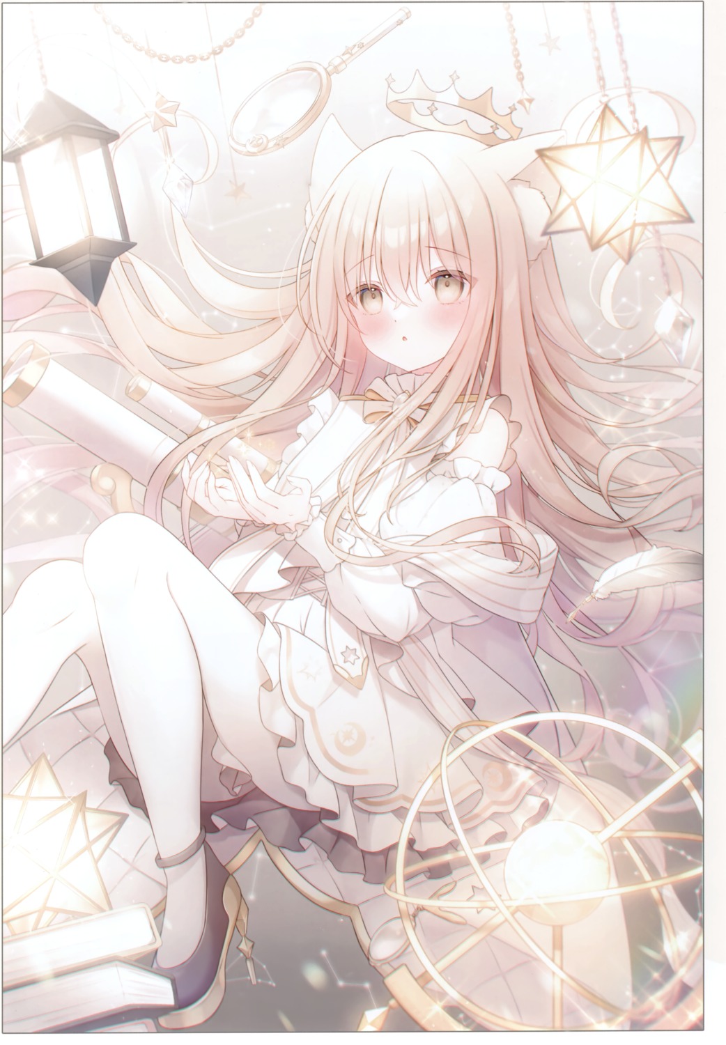 animal_ears, heels, mersugar, omochi_monaka, pantyhose, skirt_lift