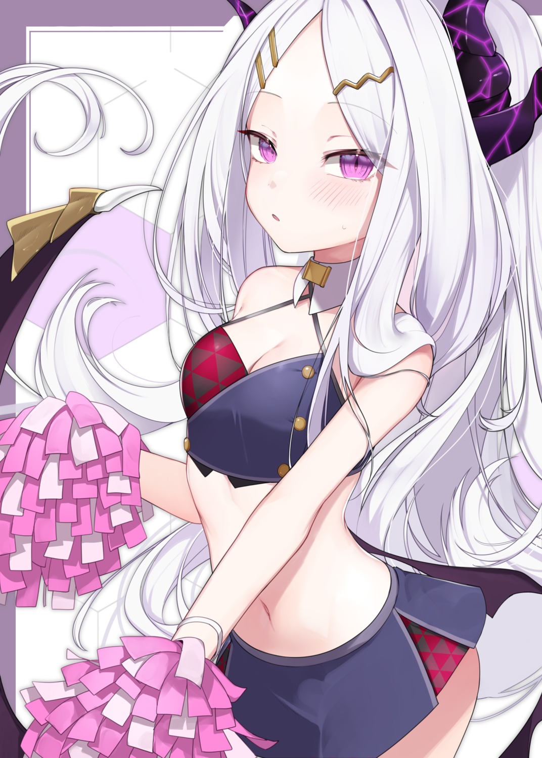 blue_archive, cheerleader, cleavage, devil, horns, ryuura, sorasaki_hina, wings