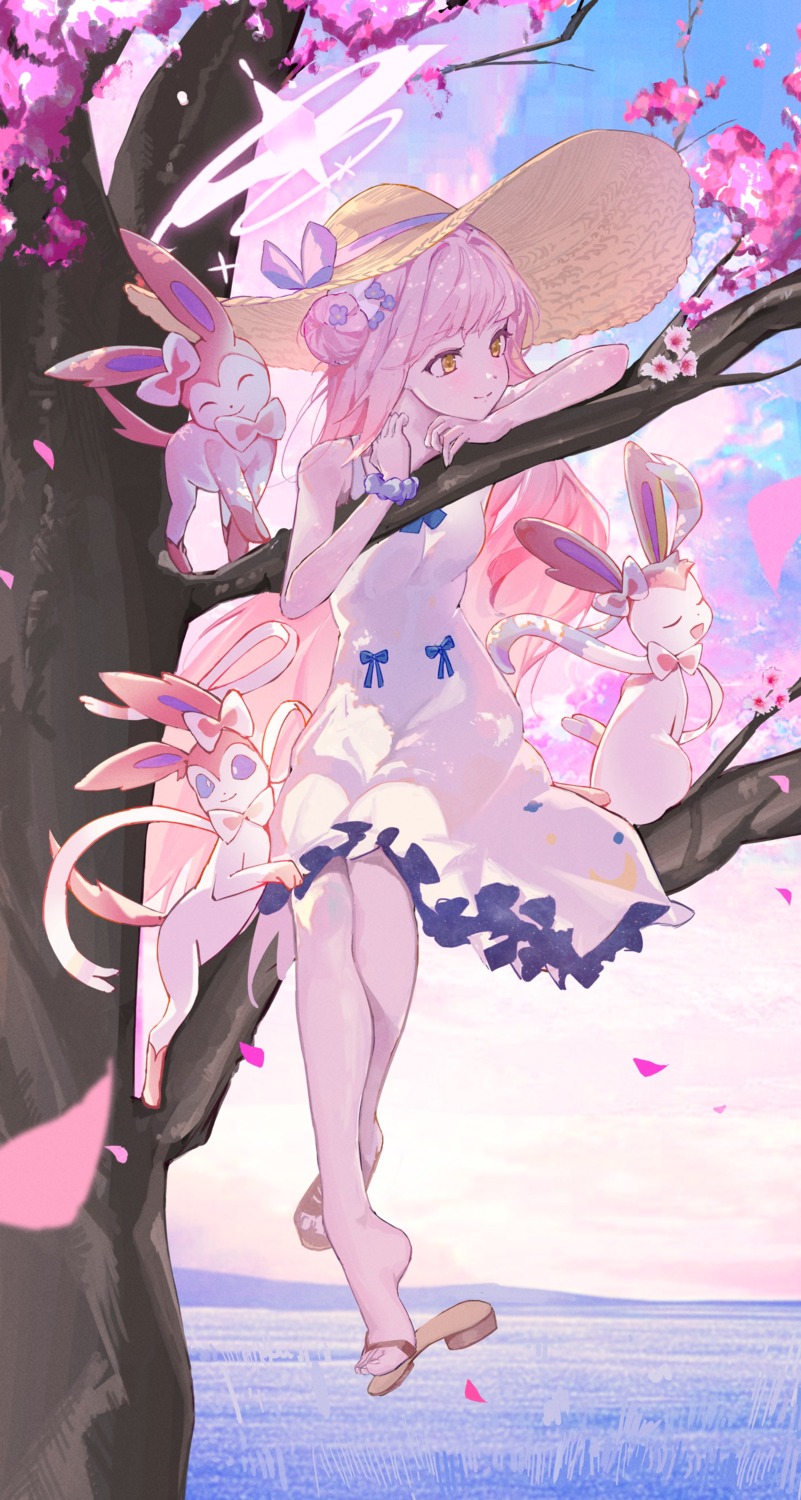 blue_archive, crossover, dress, halo, kuren_kren, misono_mika, pokemon, sylveon