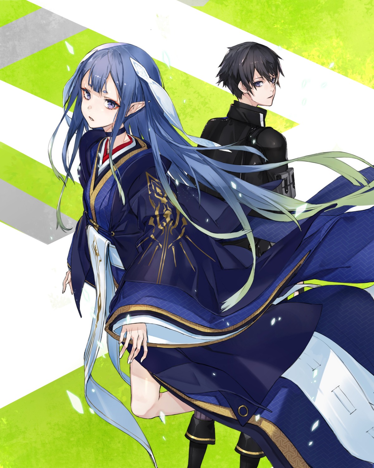 elf, japanese_clothes, kai_sakura_vento, naze_boku_no_sekai_wo_daremo_oboeteinai_no_ka?, neco, pointy_ears, reiren_reiru_reicherieru