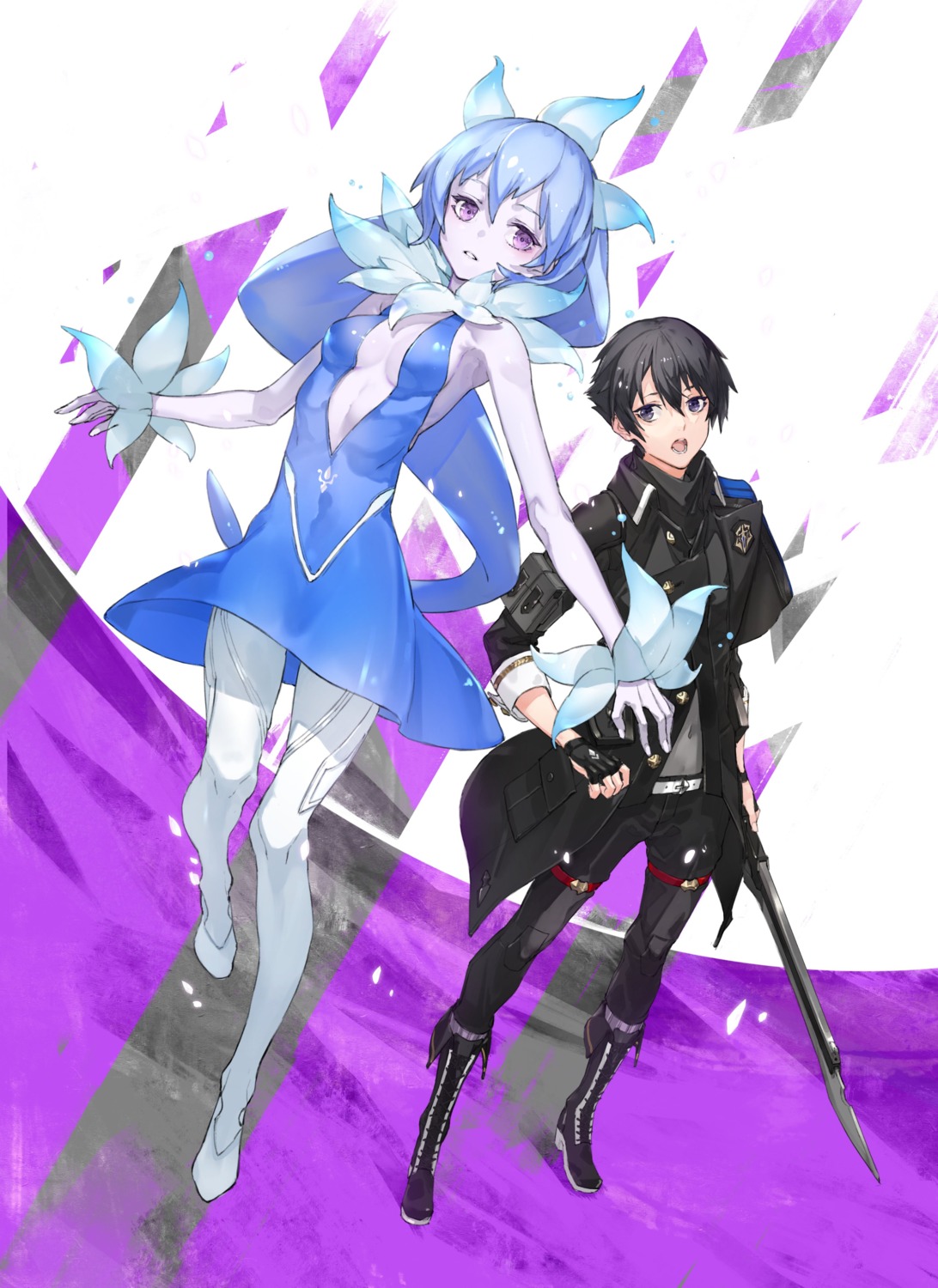 dress, kai_sakura_vento, naze_boku_no_sekai_wo_daremo_oboeteinai_no_ka?, neco, no_bra, pantyhose, rikugen_kyouko, skirt_lift, sword