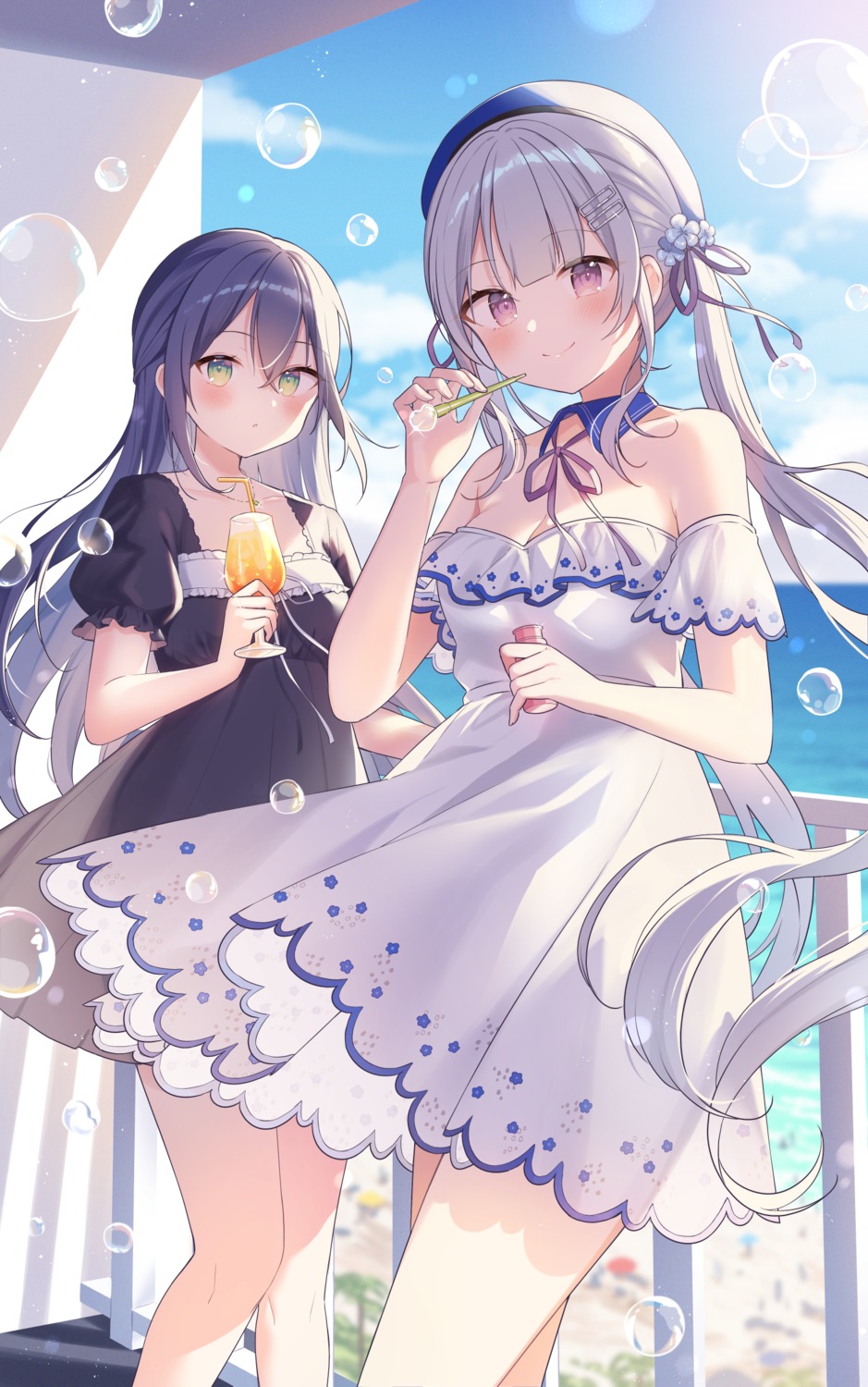 dress, no_bra, shiino_sera, skirt_lift, summer_dress