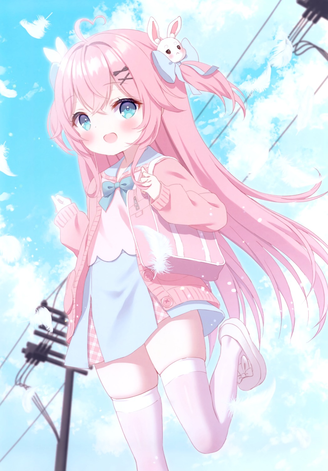 chitosezaka_suzu, legato, seifuku, sweater, thighhighs