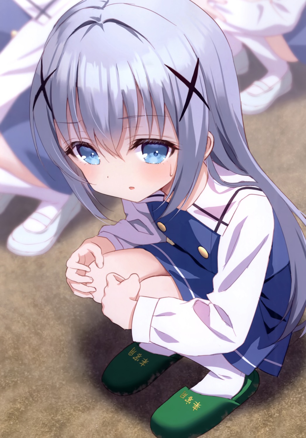 chitosezaka_suzu, gochuumon_wa_usagi_desu_ka?, kafuu_chino, legato, seifuku, skirt_lift