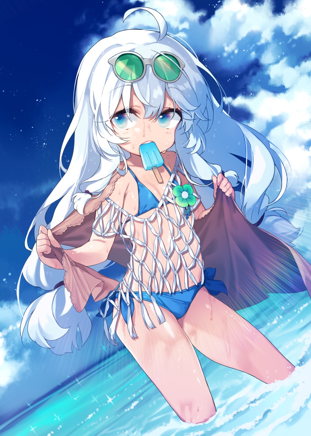 bikini, megane, soul_worker, stella_unibell, swimsuits, takotsu, towel, wet