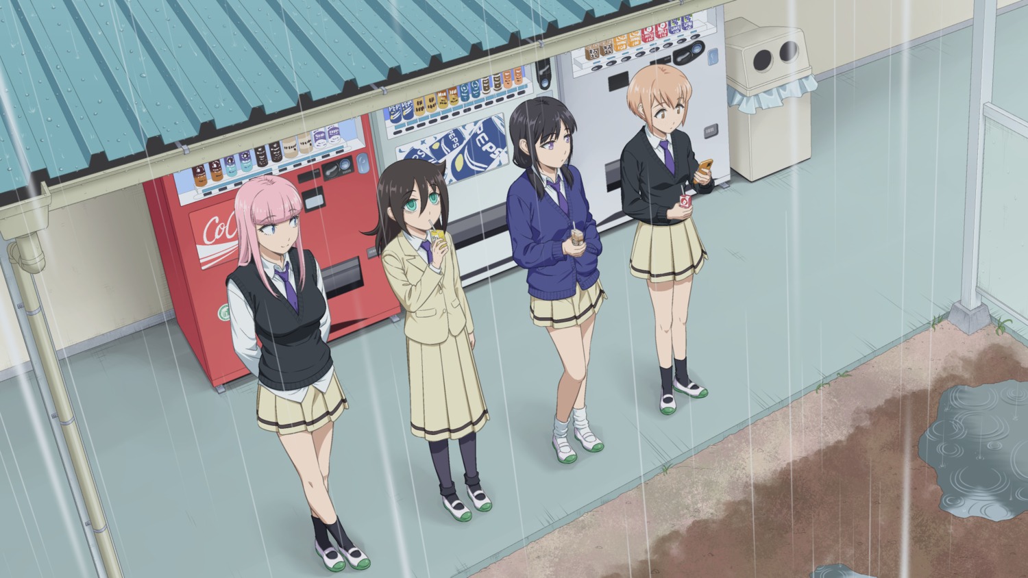 ichikawa_masahiro, katou_asuka, kuroki_tomoko, pantyhose, seifuku, sweater, tamura_yuri, tanaka_mako