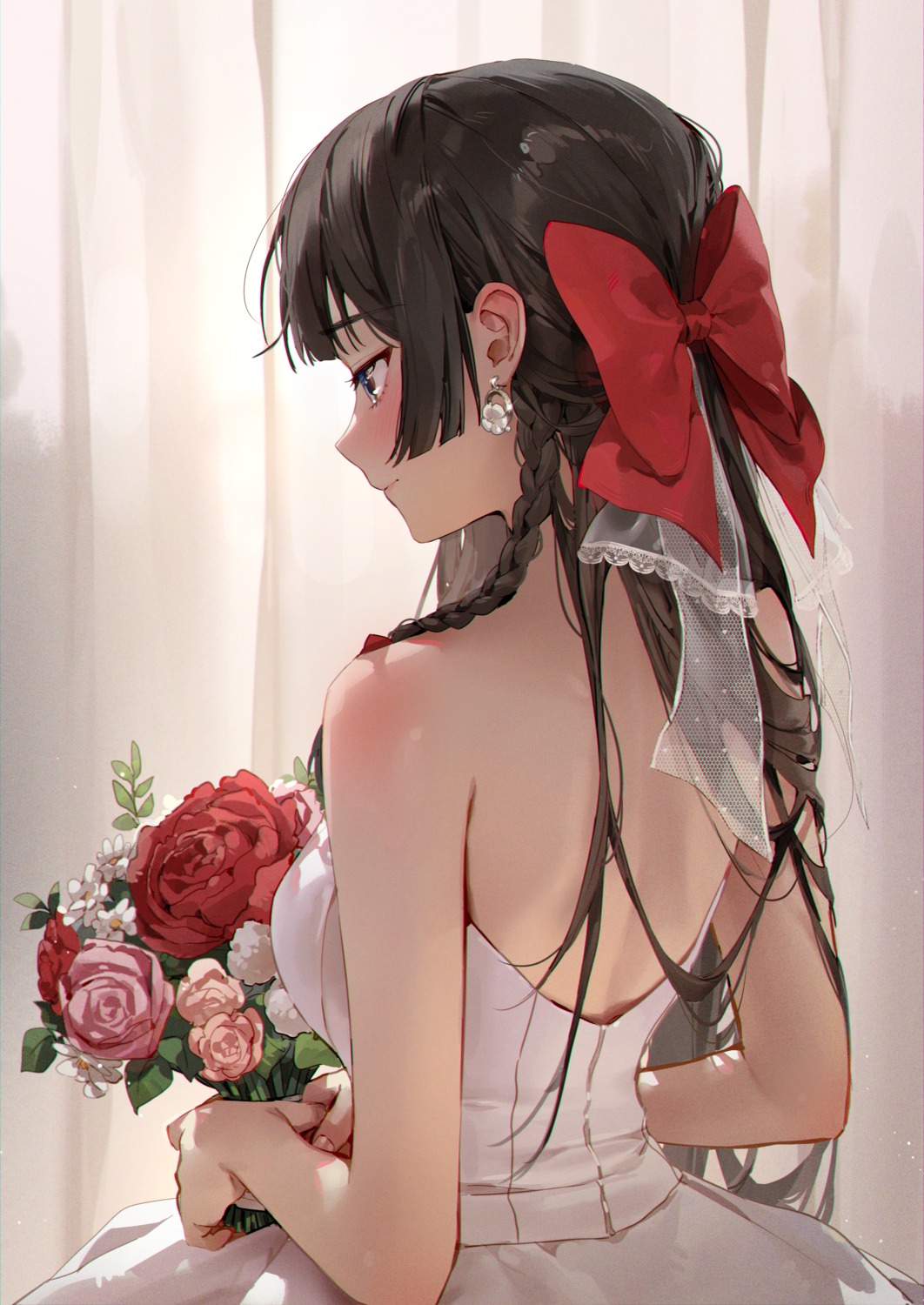 dress, no_bra, shirayuki_hina, stellive, wedding_dress, ye_jji