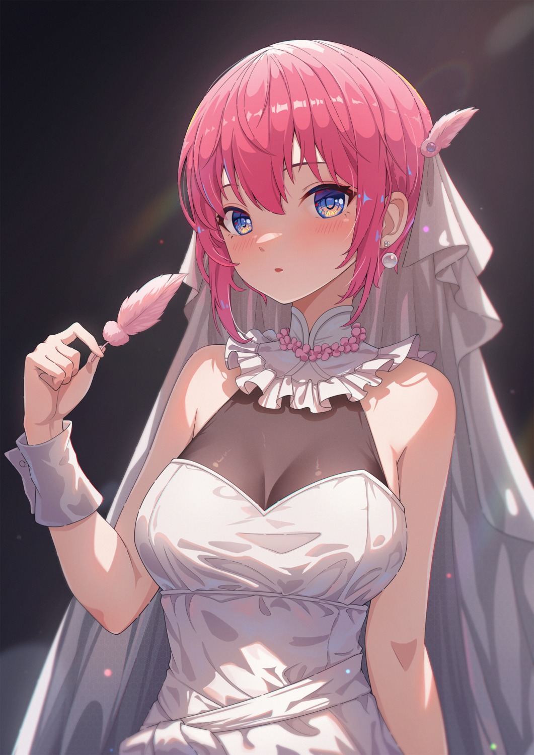 5-toubun_no_hanayome, dress, nakano_ichika, no_bra, wedding_dress, xiayou_sieg