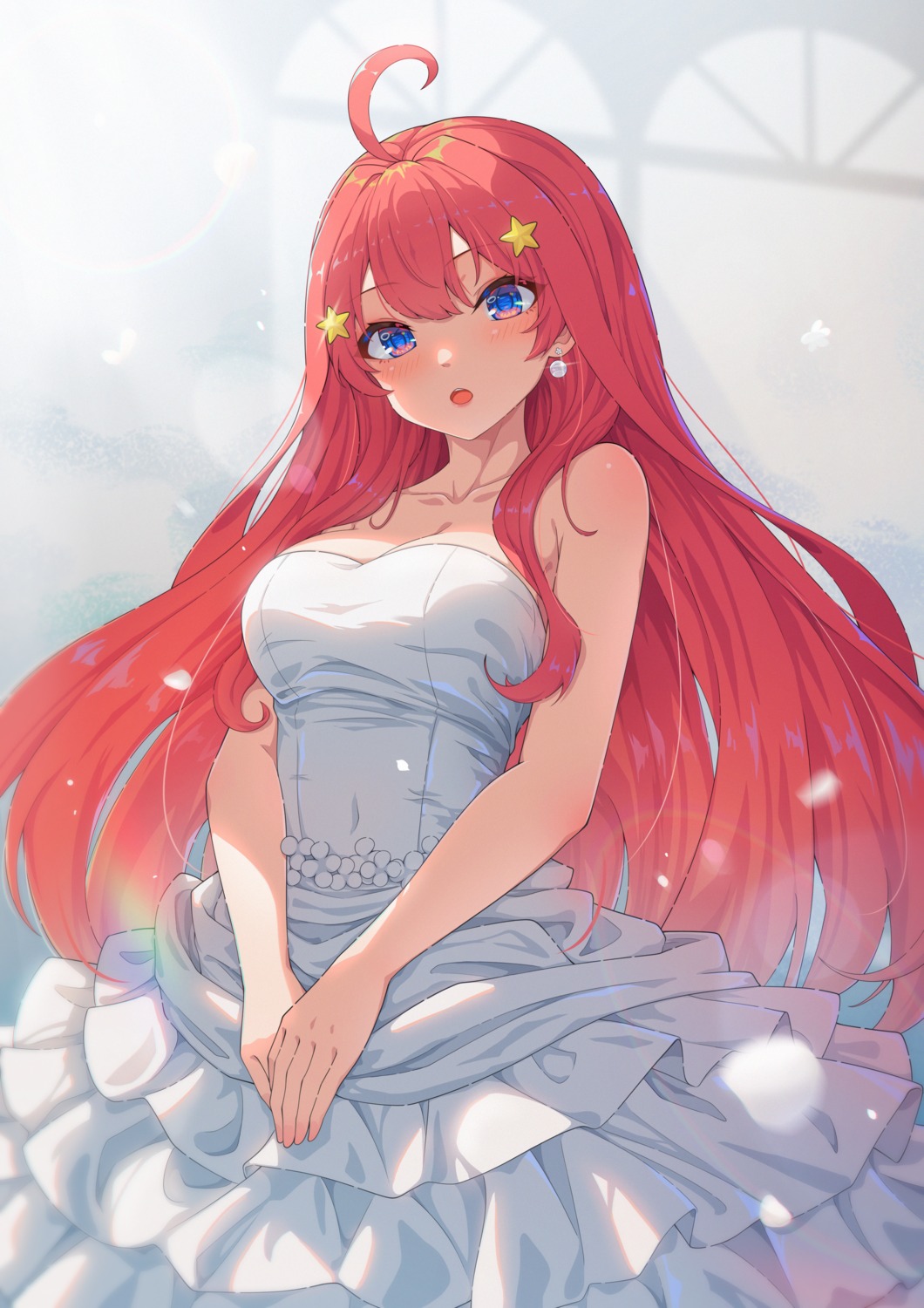 5-toubun_no_hanayome, dress, nakano_itsuki, no_bra, wedding_dress, xiayou_sieg