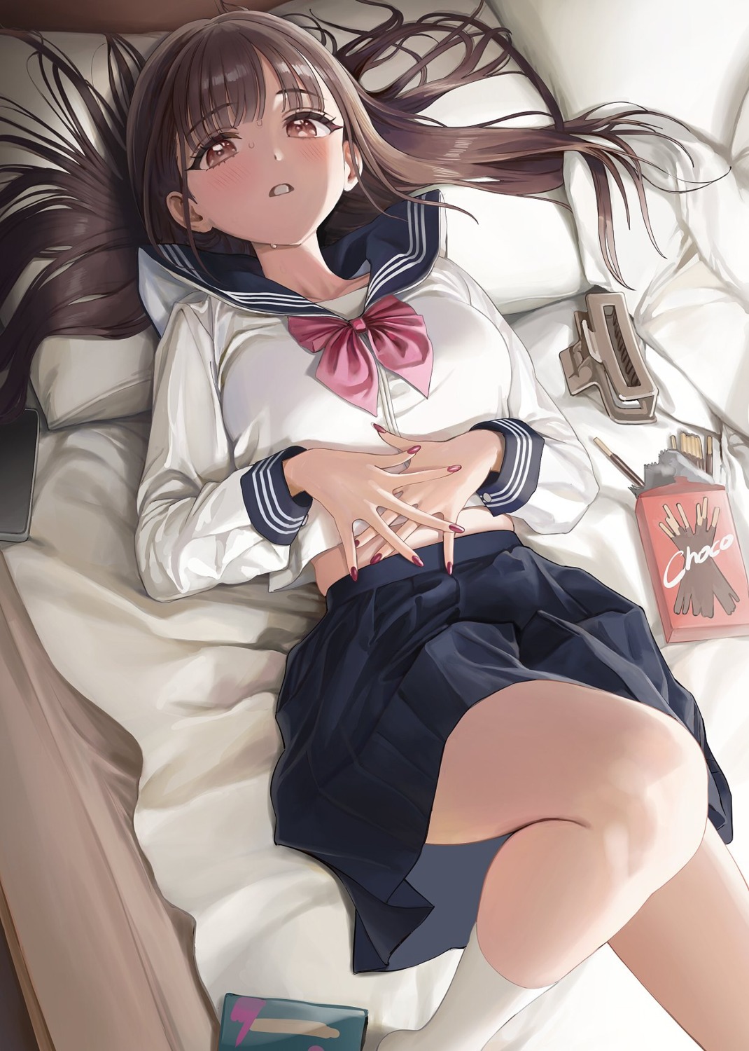ameyame, seifuku, skirt_lift, sonoda_chiyoko, the_idolm@ster, the_idolm@ster_shiny_colors