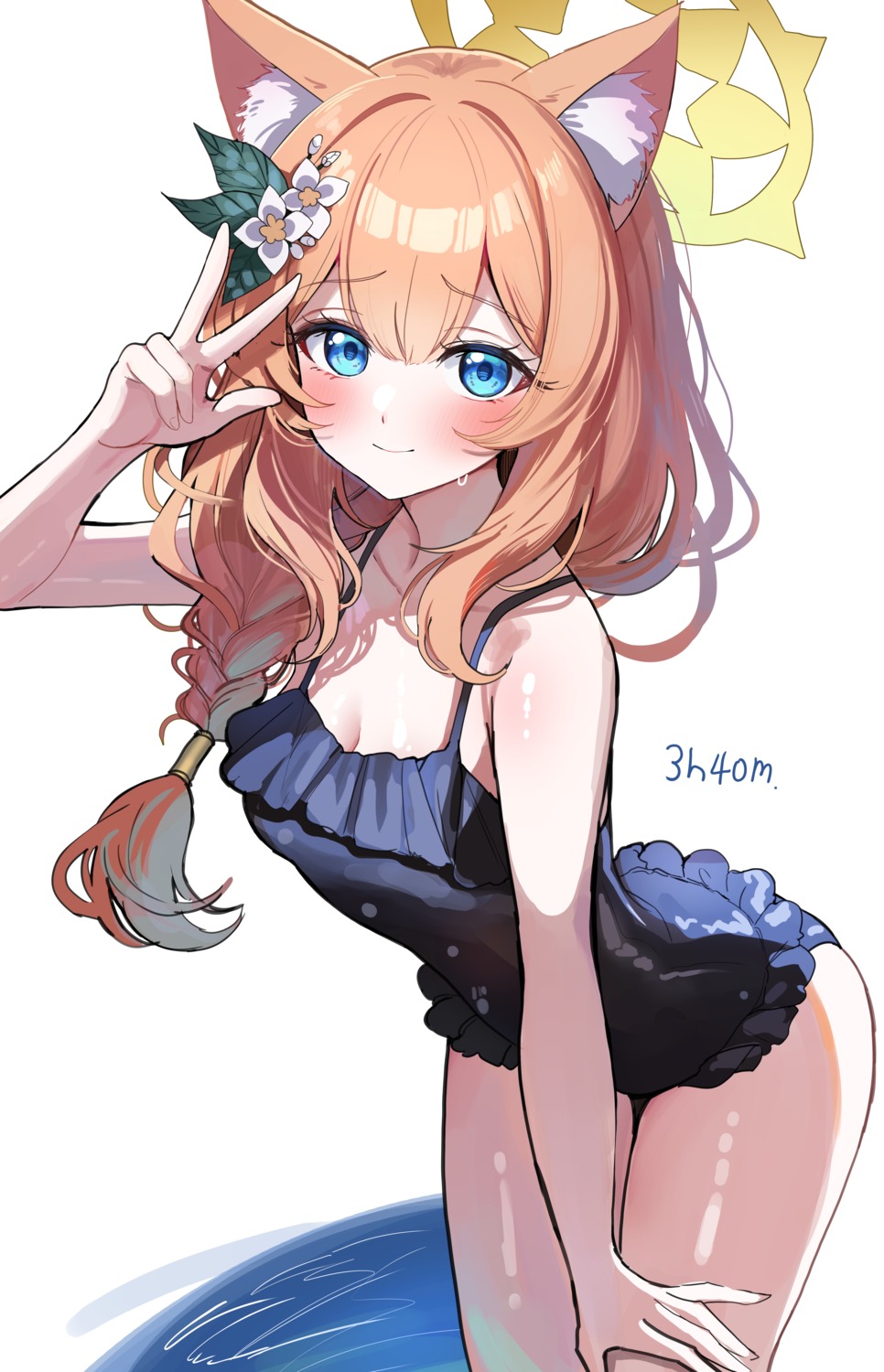 animal_ears, blue_archive, halo, iochi_mari, nekomimi, sak, swimsuits