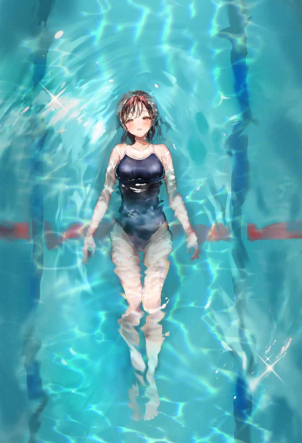 school_swimsuit, swimsuits, tomozero, wet