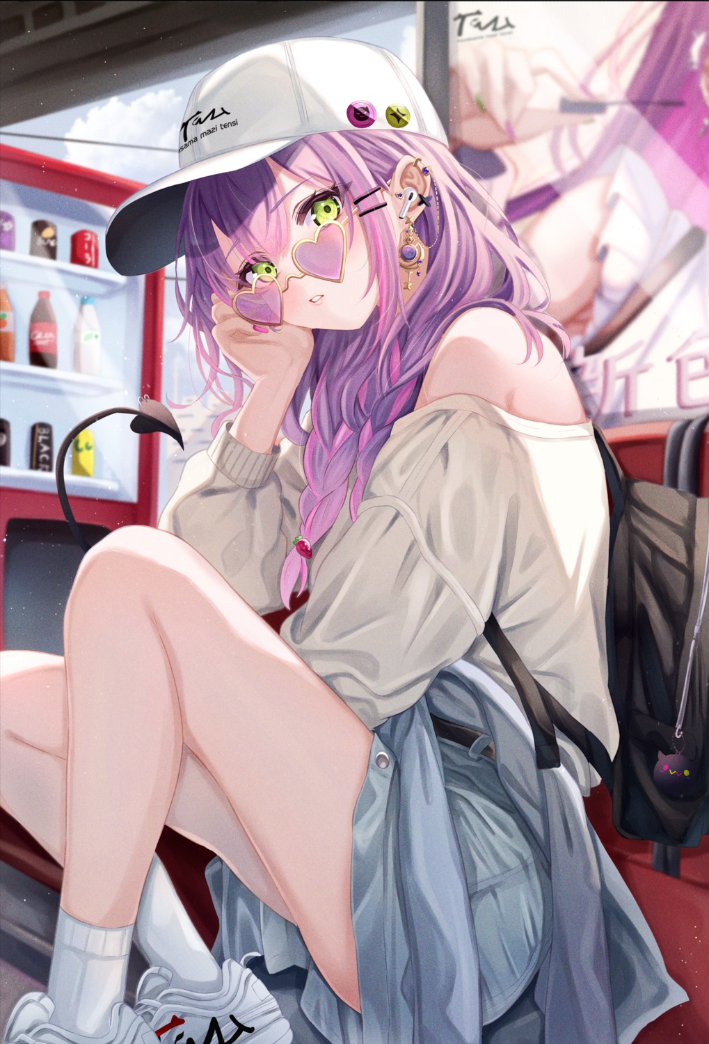 hololive, megane, sa-ya, tail, tokoyami_towa